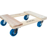 Hardwood Dolly, Rubber Wheels, 1400 lbs. Capacity, 18" W x 24" D x 7" H Seaboard Timber Mart