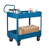 Deep Lipped Service Cart, 2 Tiers, 24" W x 47" H x 36" D, 1200 lbs. Capacity Seaboard Timber Mart