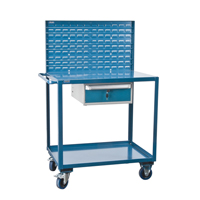Mobile Service Cart, 2 Tiers, 24" W x 57" H x 40" D, 1200 lbs. Capacity Seaboard Timber Mart