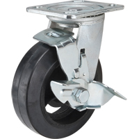 Mold-on Caster, Swivel with Brake, 6" (152.4 mm), Rubber, 550 lbs. (249 kg.) Seaboard Timber Mart
