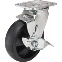 Hi-Temp Caster, Swivel with Brake, 6" (152.4 mm), Nylon, 880 lbs. (399 kg.) Seaboard Timber Mart
