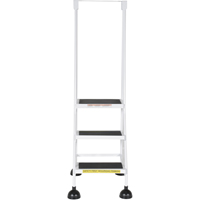 Stop-Step Ladders, 3 Steps, 16" Step Width, 28-11/16" Platform Height, Steel Seaboard Timber Mart