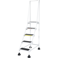 Light-Duty Stop-Step Ladders, 5 Steps, 16" Step Width, 47-11/16" Platform Height, Steel Seaboard Timber Mart