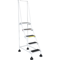 Light-Duty Stop-Step Ladders, 5 Steps, 16" Step Width, 47-11/16" Platform Height, Steel Seaboard Timber Mart