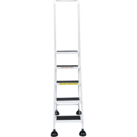 Light-Duty Stop-Step Ladders, 5 Steps, 16" Step Width, 47-11/16" Platform Height, Steel Seaboard Timber Mart