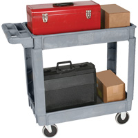 Deluxe Utility Cart, 2 Tiers, 25" x 35-1/2" x 43.5"/43-1/2", 550 lbs. Capacity Seaboard Timber Mart