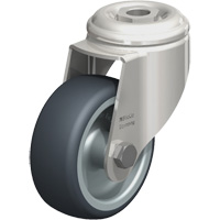Stainless Steel Thermoplastic Elastomer Caster, Swivel, 3-1/8" (79.5 mm) Dia., 220 lbs. (100 kg.) Capacity Seaboard Timber Mart