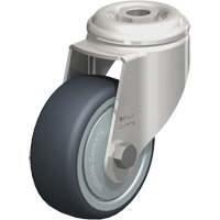 Stainless Steel Thermoplastic Elastomer Caster, Swivel, 3-1/8" (79.5 mm) Dia., 220 lbs. (100 kg.) Capacity Seaboard Timber Mart