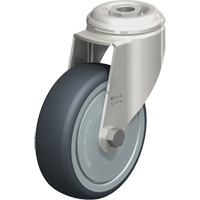 Stainless Steel Thermoplastic Elastomer Caster, Swivel, 4" (102 mm) Dia., 240 lbs. (108 kg.) Capacity Seaboard Timber Mart