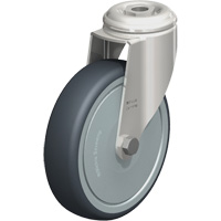 Stainless Steel Thermoplastic Elastomer Caster, Swivel, 5" (127 mm) Dia., 265 lbs. (120 kg.) Capacity Seaboard Timber Mart