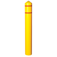 Smooth Bollard Cover With Reflective Stripes, 4" Dia. x 56" L, Yellow Seaboard Timber Mart