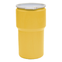 Nestable Polyethylene Drum, 14 US gal (11.7 imp. gal.), Open Top, Yellow Seaboard Timber Mart