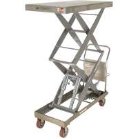 Manual Hydraulic Scissor Lift Table, 47-1/2" L x 24" W, Partial Stainless Steel, 1500 lbs. Capacity Seaboard Timber Mart