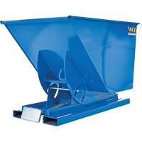 Conteneur autobasculeur, Acier, 1 vg³, Bleu Seaboard Timber Mart