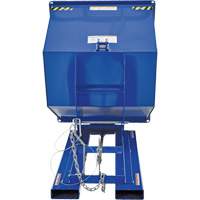 Conteneur autobasculeur, Acier, 1 vg³, Bleu Seaboard Timber Mart