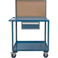 Mobile Service Cart, 2 Tiers, 24" W x 57" H x 40" D, 1200 lbs. Capacity Seaboard Timber Mart