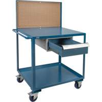 Mobile Service Cart, 2 Tiers, 24" W x 57" H x 40" D, 1200 lbs. Capacity Seaboard Timber Mart