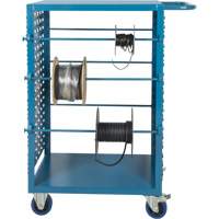 Mobile Wire Spool Cart, Steel, 6 Rod, 21" W x 48" H x 38" D, 1200 lbs. Capacity Seaboard Timber Mart