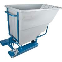 Self-Dumping Hopper, Polyethylene, 1-1/10 cu.yd, Grey Seaboard Timber Mart