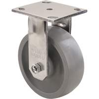 Max9 Caster, Rigid with Brake, 5" (127 mm), Envirothane Grey-WOW, 1000 lbs. (453.6 kg.) Seaboard Timber Mart