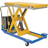 DC Powered & Manual Scissor Lift Table, Steel, 48" L x 24" W, 1000 lbs. Capacity Seaboard Timber Mart