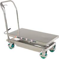 Manual Hydraulic Scissor Lift Table, 36-1/4" L x 19-3/8" W, Stainless Steel, 600 lbs. Capacity Seaboard Timber Mart