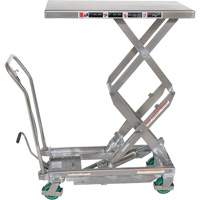 Manual Hydraulic Scissor Lift Table, 36-1/4" L x 19-3/8" W, Stainless Steel, 600 lbs. Capacity Seaboard Timber Mart