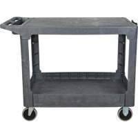 Flat-Shelf Utility Service Cart, 2 Tiers, 25-1/4" x 32-1/4" x 44", 550 lbs. Capacity Seaboard Timber Mart