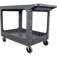 Flat-Shelf Utility Service Cart, 2 Tiers, 25-1/4" x 32-1/4" x 44", 550 lbs. Capacity Seaboard Timber Mart