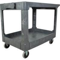 Flat-Shelf Utility Service Cart, 2 Tiers, 25-1/4" x 32-1/4" x 44", 550 lbs. Capacity Seaboard Timber Mart