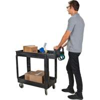 Utility Cart, 2 Tiers, 17-1/8" x 33-1/2" x 37-5/8", 550 lbs. Capacity Seaboard Timber Mart