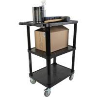 Utility Cart with Flat Shelf, 3 Tiers, 18-1/8" x 37-3/8" x 27-3/4", 330 lbs. Capacity Seaboard Timber Mart