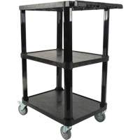 Utility Cart with Flat Shelf, 3 Tiers, 18-1/8" x 37-3/8" x 27-3/4", 330 lbs. Capacity Seaboard Timber Mart