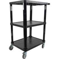 Utility Cart with Flat Shelf, 3 Tiers, 18-1/8" x 37-3/8" x 27-3/4", 330 lbs. Capacity Seaboard Timber Mart