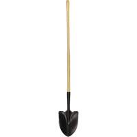 Round Point Shovel, Tempered Steel Blade, Wood, Straight Handle Seaboard Timber Mart