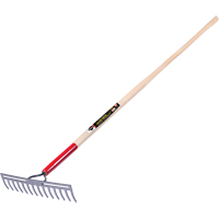 Pro Double Back Level Rake, Ashwood Handle, 13-3/4" W, Tempered Steel Blade, 14 Tines Seaboard Timber Mart