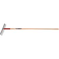 Level Rake, Wood Handle, 14-3/4" W, Tempered Steel Blade, 16 Tines Seaboard Timber Mart