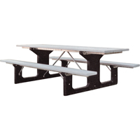 Recycled Plastic Picnic Tables, 6' L x 61-1/2" W, Grey Seaboard Timber Mart