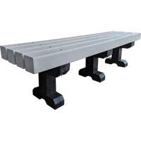 Park Bench, Recycled Plastic, 72" L x 17" W x 17" H, Grey Seaboard Timber Mart