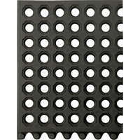 24/Seven&reg; Matting, Rubber, 3' W x 3' L, 5/8" Thick, Black Seaboard Timber Mart