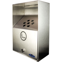 Smoking Receptacles, Wall-Mount, Stainless Steel, 3.3 Litres Capacity, 13-1/2" Height Seaboard Timber Mart