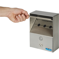 Smoking Receptacles, Wall-Mount, Stainless Steel, 1 Litres Capacity, 9" Height Seaboard Timber Mart