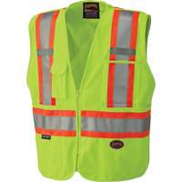 6936 5-Point Tear-Away Safety Vest, High Visibility Lime-Yellow, 2X-Large, Polyester Seaboard Timber Mart