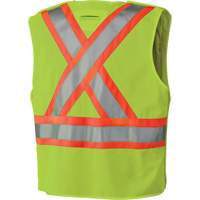 6936 5-Point Tear-Away Safety Vest, High Visibility Lime-Yellow, 2X-Large, Polyester Seaboard Timber Mart