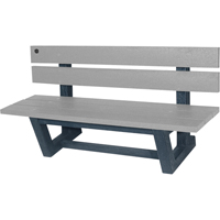 Outdoor Park Benches, Recycled Plastic, 60" L x 17" W x 17" H, Grey Seaboard Timber Mart