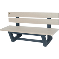 Bancs de parc d'ext&eacute;rieur, Plastique recycl&eacute;, 60" lo x 22-13/16" la x 29-13/16" h, Sable Seaboard Timber Mart