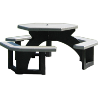 Recycled Plastic Hexagon Picnic Tables, 78" L x 78" W, Grey Seaboard Timber Mart