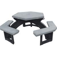 Recycled Plastic Hexagon Picnic Tables, 78" L x 78" W, Grey Seaboard Timber Mart