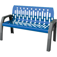 Stream Benches, Steel, 48" L x 25" W x 34" H, Blue Seaboard Timber Mart