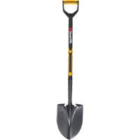Pro Round Point Shovel, Tempered Steel Blade, Fibreglass, D-Grip Handle Seaboard Timber Mart